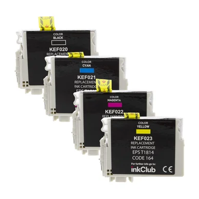 inkClub Multipakke blækpatroner - erstatter Epson 18XL BK/C/M/Y KEF0-4 Modsvarer: T1816