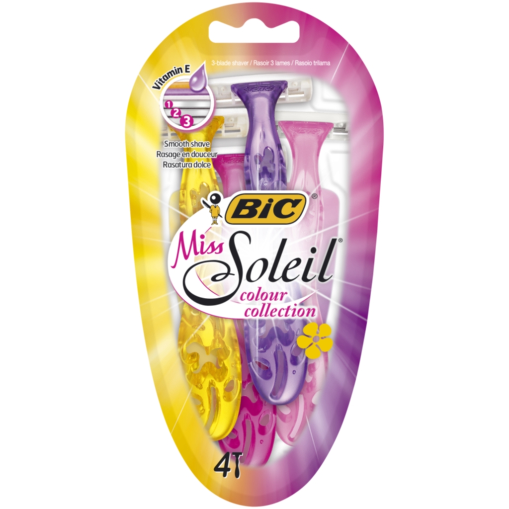 Bic BIC Miss Soleil Colour Barberhøvel, 4 stk.