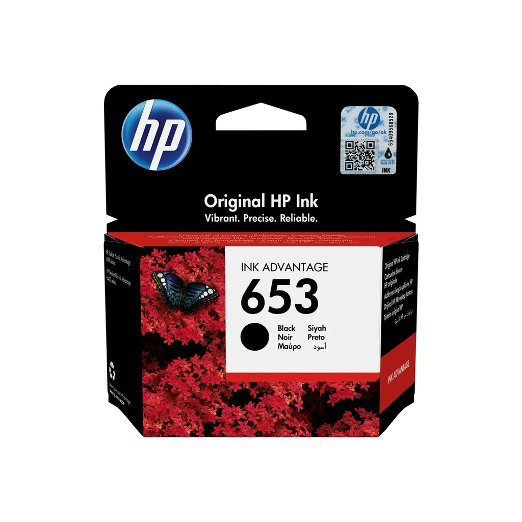 HP 653 Bläckpatron Svart