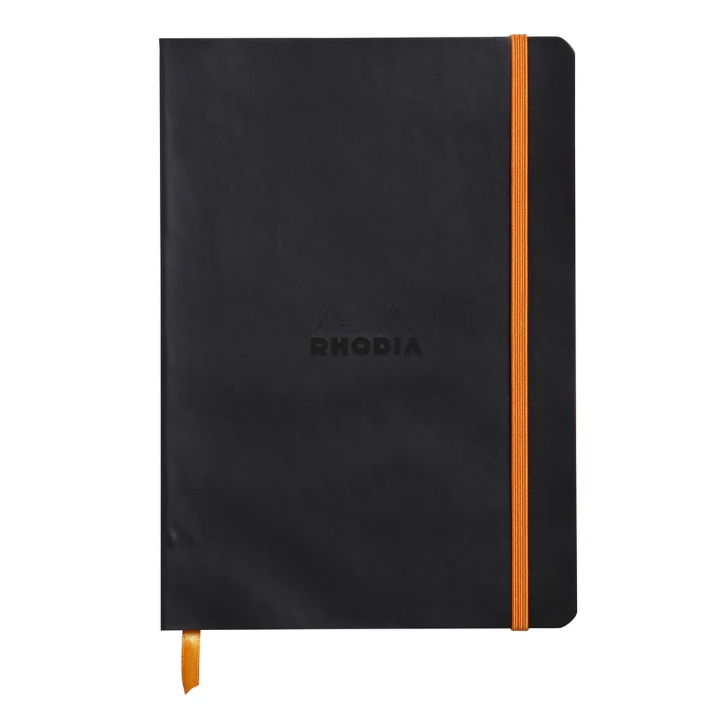 Rhodiarama anteckningsbok A5, soft cover svart linjerad