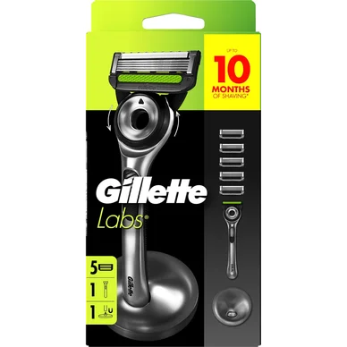 Gillette Gillette Labs barberskrabersæt + 5 barberblade + stativ 8700216674508 Modsvarer: N/A