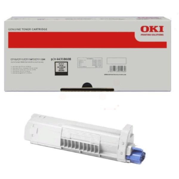 OKI 44318608 Toner Black - Laser toner Svart