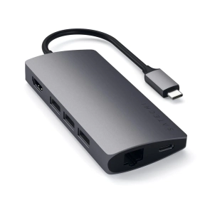 Satechi USB-C Multi-Port ‑sovitin 4K V2, Space Grey