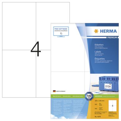 Etikett HERMA Premium A4 105x148 (100) 4676 Modsvarer: N/A