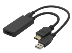 HDMI - DisplayPort-adapter, 4K/60Hz, 0,2 m, sort