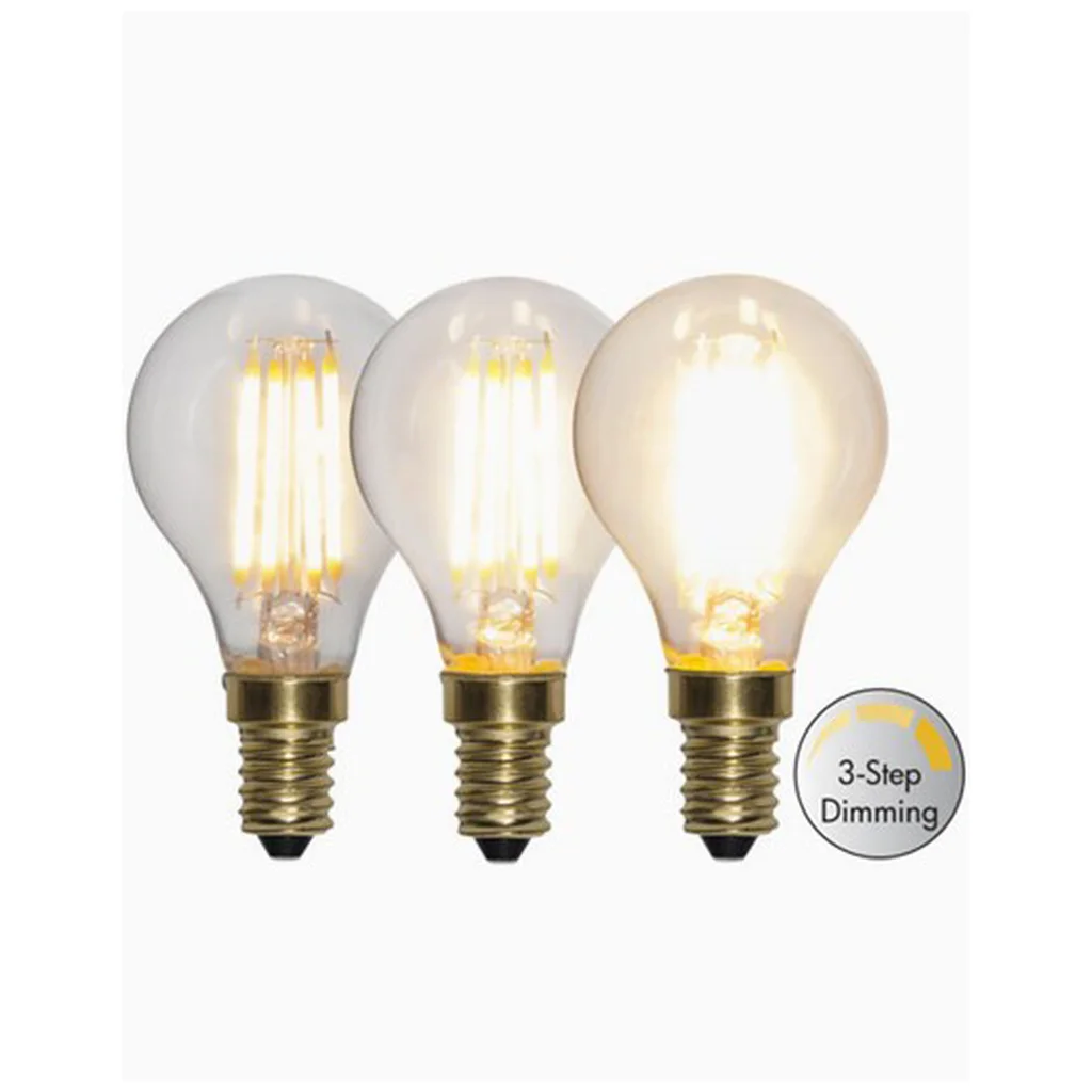 Klotlampa 3-stegs dimbar E14 LED 4W 2100K 400 lumen