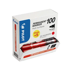 Pilot Märkpenna 100, Röd, Fine (20)