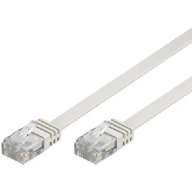 DELTACO U/UTP Cat6 Netværkskabel, fladt, 1m, 250MHz, hvid TP-61V-FL Modsvarer: N/A