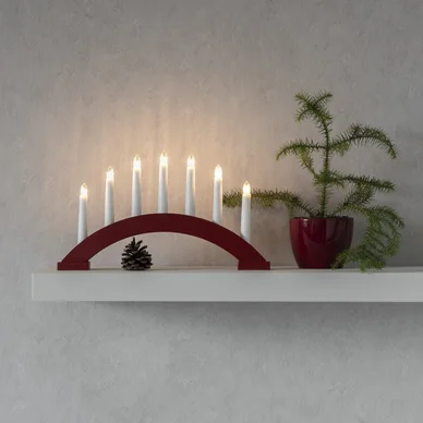 Konstsmide Konstsmide Elektrisk Julestage Mørkerød træ 7 lys 22,5cm 3972-520 Modsvarer: N/A