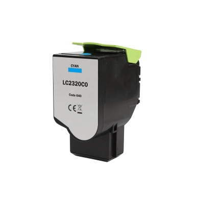 WL Tonerkassette, erstatter Lexmark C2320C0 Cyan LC2320C0 Modsvarer: C2320C0