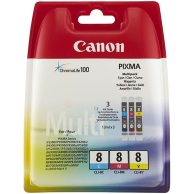 Canon Mustepatruuna CLI-8 Multipack C/M/Y, CANON