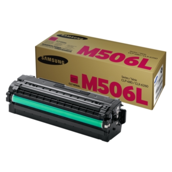 Samsung Tonerkassett magenta, 3.500 sider, høy kapasitet CLT-M506L Tilsvarer: N/A