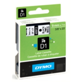 DYMO DYMO Tape Dymo D1 9 mm svart på hvitt