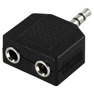 DELTACO alt DELTACO Y-adapter för ljud, 1 x 3,5 mm ha till 2 x 3,5 mm ho