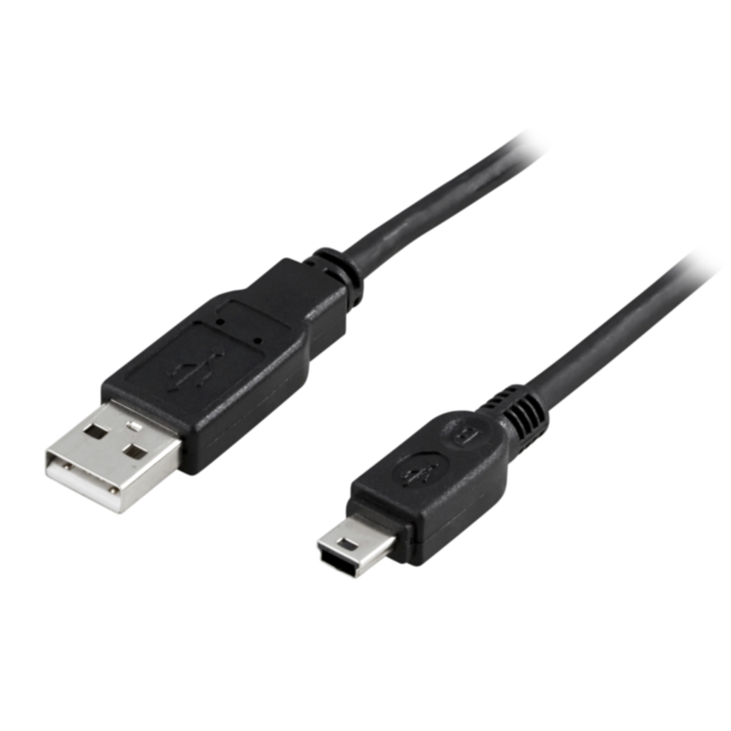 DELTACO DELTACO USB 2.0 kabel Type A han - Type Mini B han 1m, svart Kablar,Data