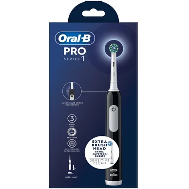 Oral-B Pro 1 Series 1 Eltandbørste Black + Extra Refill Oral-B Pro 1 Series 1 Eltandbørste Black + Extra Refill