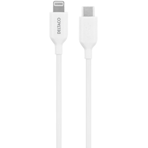 Deltaco Ladekabel USB-C til Lightning, 1 m, hvid