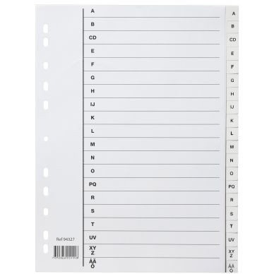 Register i plast A4 A-Ö vit, 10 st Register i plast A4 A-Ö vit, 10 st