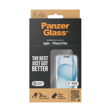 Panzerglass Skærmbeskytter iPhone 15 Plus Ultra-Wide Fit EasyAligner 5711724028113 Modsvarer: N/A