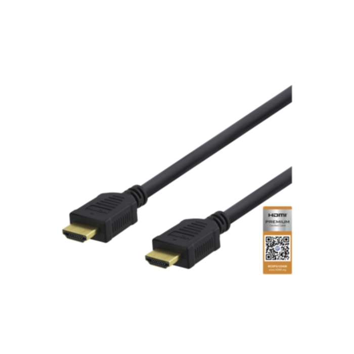 DELTACO DELTACO HDMI-kabel, v1.4+Ethernet, 19-pin ha-ha, 1080p, 1m