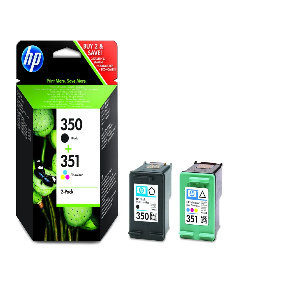 HP 350 svart / HP 351 trefärgsbläckpatron, original, 2-pack