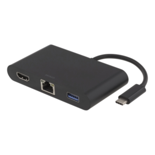 DELTACO DELTACO USB-C dokkingstasjon, svart Adaptere og omformere,Kablar,USB-hub