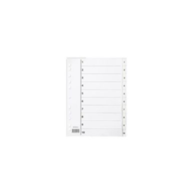 Plastregister A4 1-10 vit, 5 st