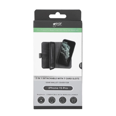 Gear alt GEAR Plånboksfodral iPhone 15 Pro 2in1 Magnetskal 7 kort