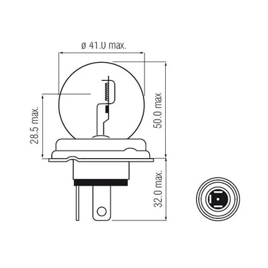 Bosma billampa gul P45T R2 45/40W 12V