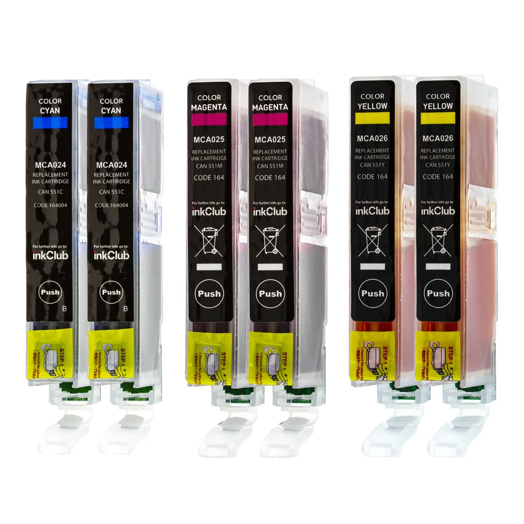 Färgpatroner, ersätter Canon CLI-551, multipack
