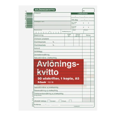 Blankett avlön.kv.A5 2x50 st fl.karbon&nbsp;