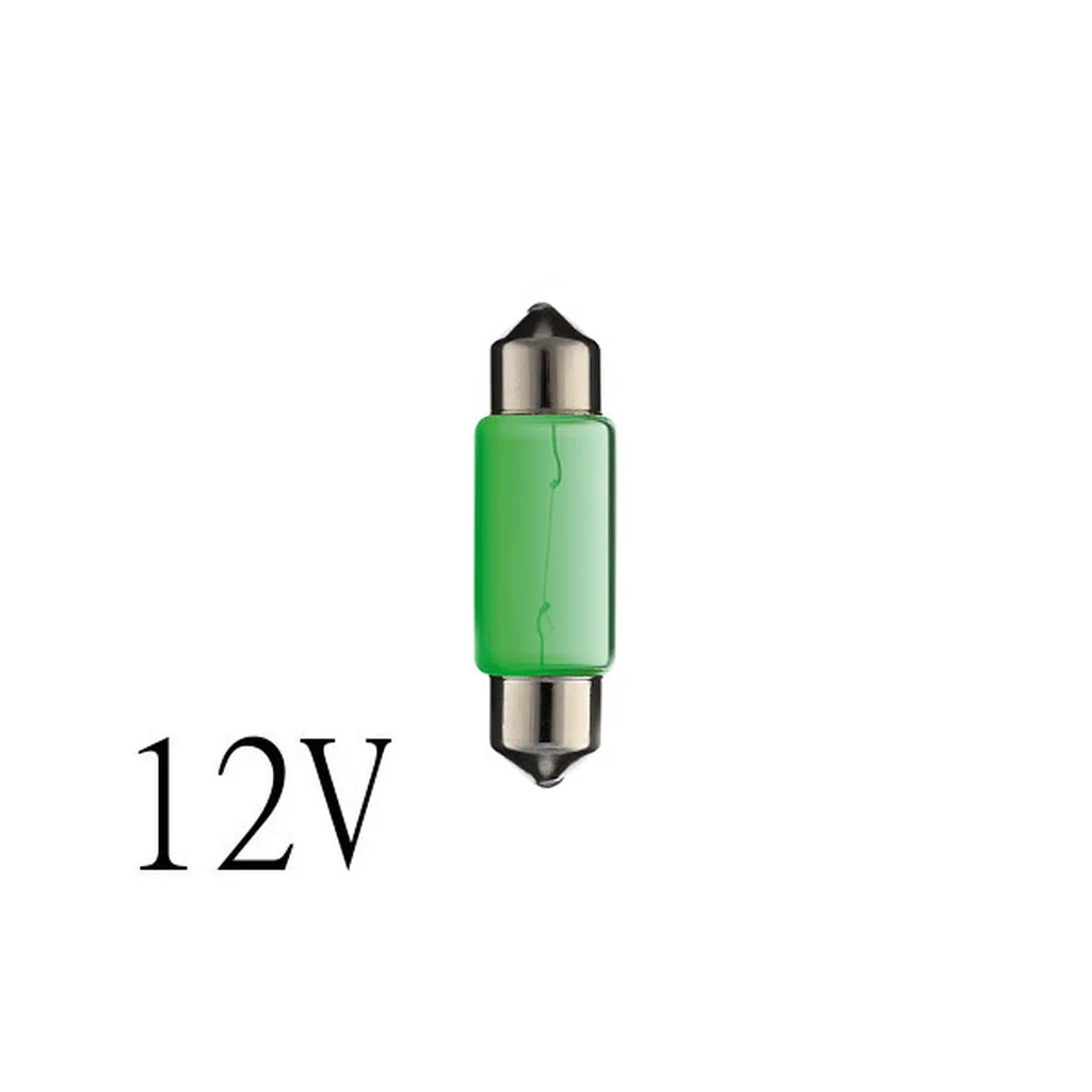 Bosma spollampa grön 11x36 S8,5 5W 12V