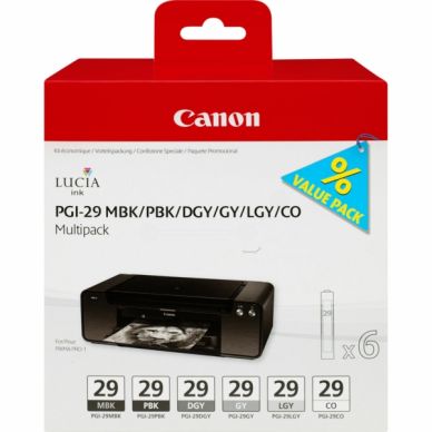Canon PGI-29 6-Pack (MBK,PBK,DGY,GY,LGY,CO), CANON