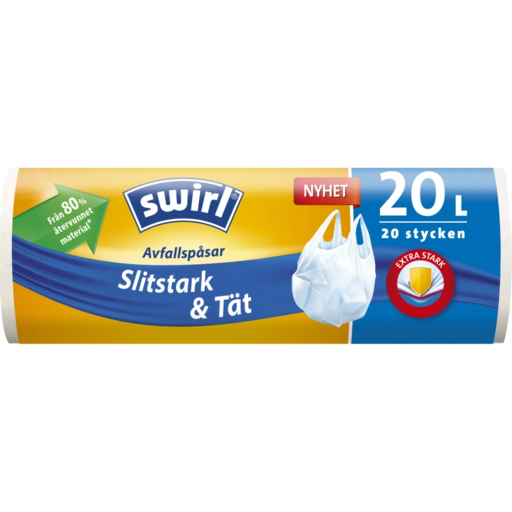 SWIRL Swirl Avfallspose med håndtak 20L, 20-pakning Andre rengjøringsprodukter,Avfallsposer,Plastsekker,Skrivebordspr