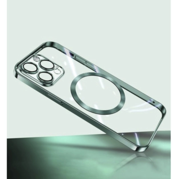 Turtos Mobildeksel MagSafe Transparent iPhone 15 Pro, Green