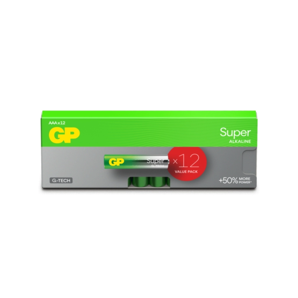 GP BATTERIES GP Super Alkaline AAA-batteri LR03/24A 12-pakk Batterier og ladere,Alkaliske batterier