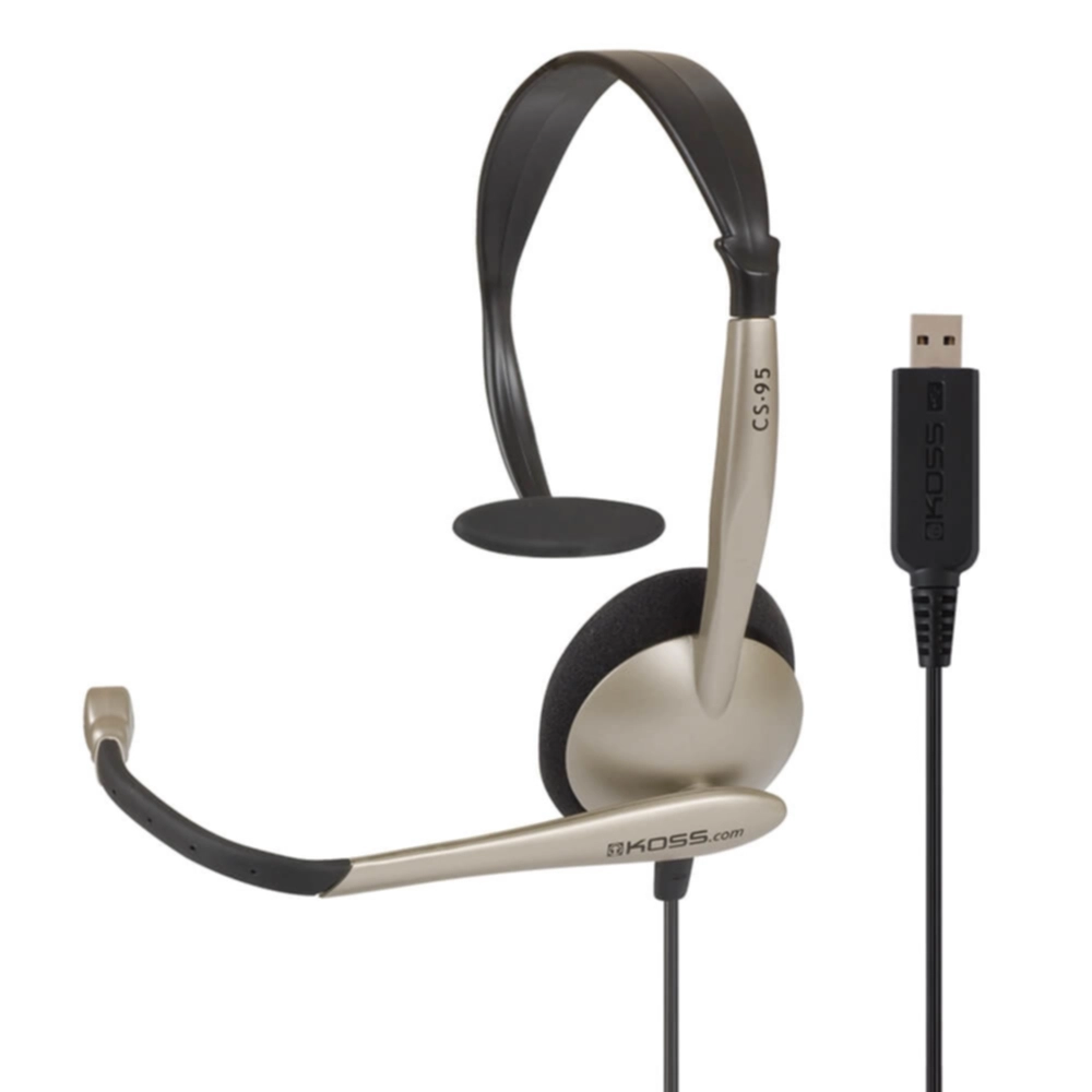 KOSS Headset CS95 Mono On-Ear Mic USB Champagne 21299184066 Tilsvarer: N/A