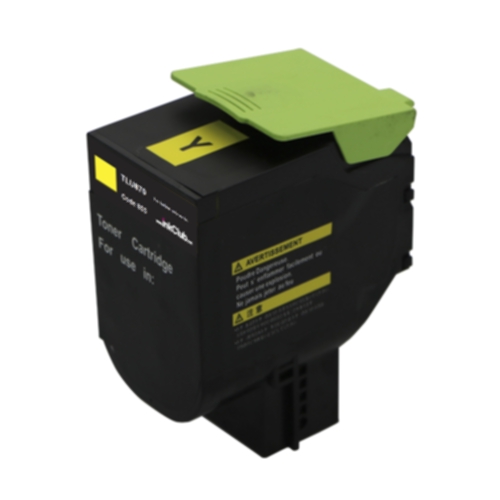 inkClub Tonerkassett, erstatter Lexmark 802HY, gul, 3.000 sider TLU870 Tilsvarer: 80C2HY0