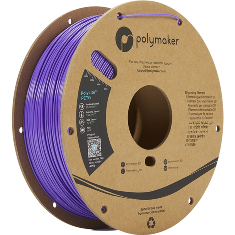 Polymaker Polymaker Polymaker Polylite PETG 1,75 mm - 1kg Lilla PETG-filament,3D skrivarförbrukning