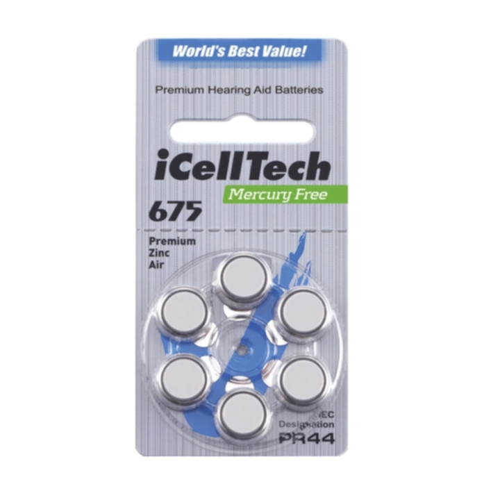 iCellTech ICellTech PR44/ZA675/DA675 Batterier og ladere,Batterier til høreapparat,Top Batteries
