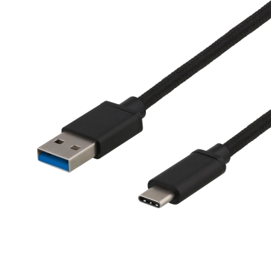 DELTACO Deltaco Ladekabel USB-A til USB-C, 0,25 m, sort 7333048030221 Modsvarer: N/A