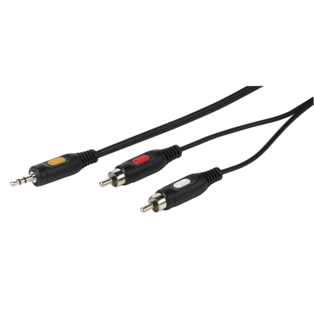 Vivanco Audiokabel, 1x 3.5mm hane - 2xRCA hane, 1.5m