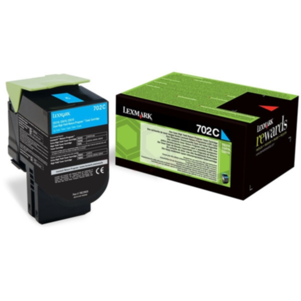 Lexmark Lexmark 702C Tonerkassett Cyan 70C20C0 Tilsvarer: N/A