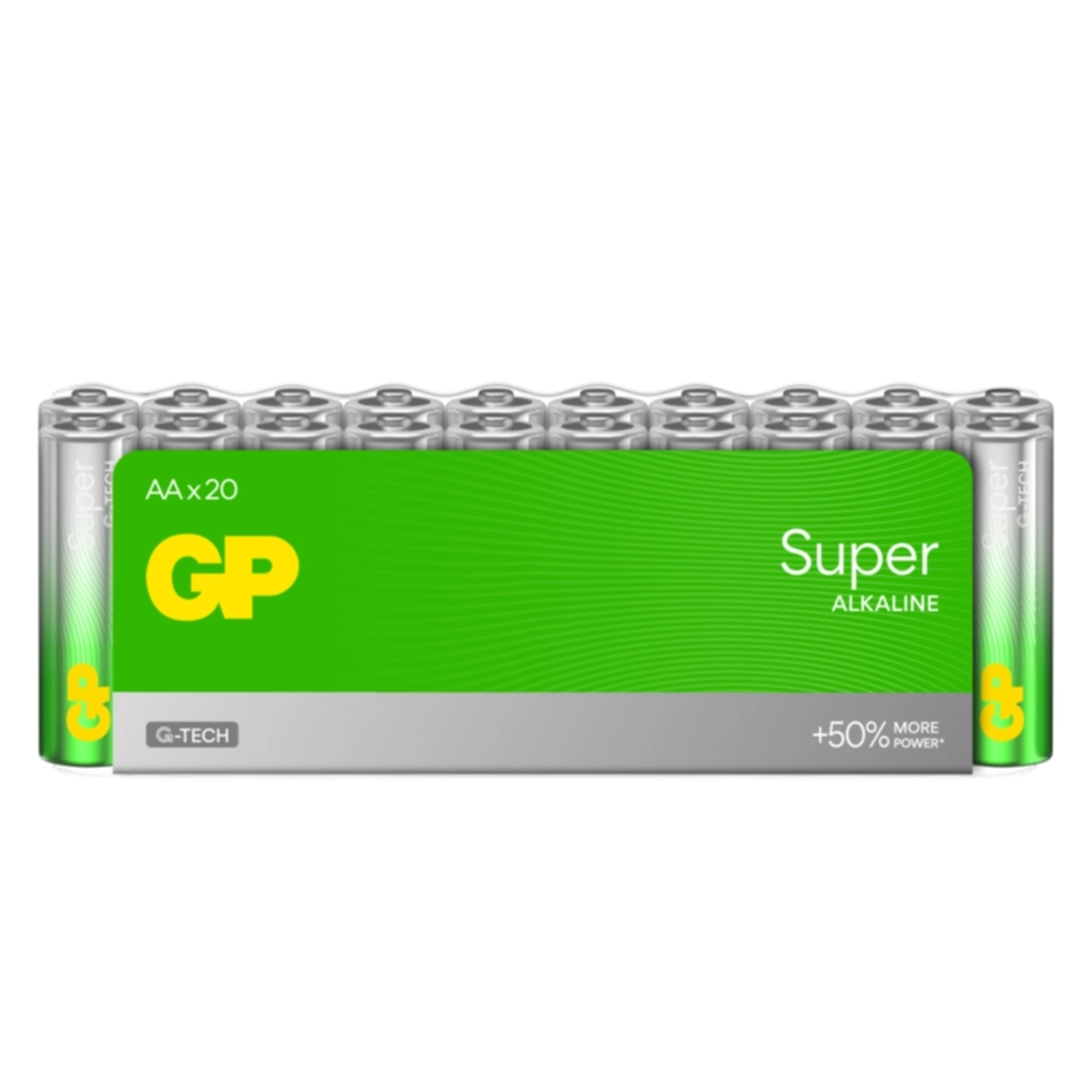 GP BATTERIES GP Super Alkaline AA-batteri LR6/15A 20-pakk Batterier og ladere,Alkaliske batterier