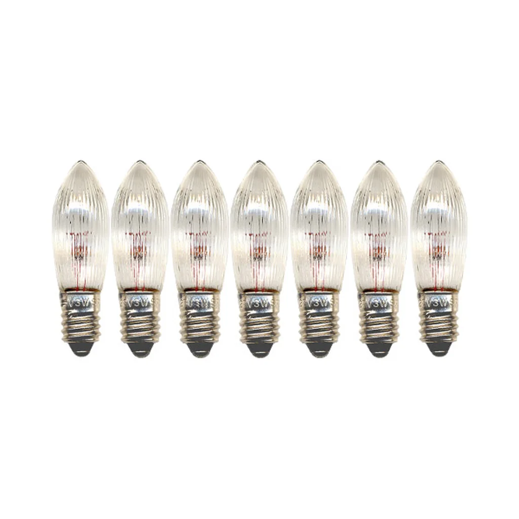 Glödlampa för ljusstake 7-ljus E10 3W 34V, 7-pack