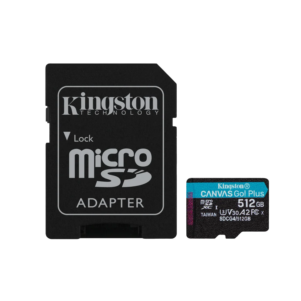 512GB microSDXC Canvas Go Plus Gen4 200MB/s A2 U3 V30 + ADP