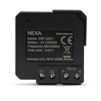 Nexa WBT-2201 indbygget skifterbatteri tænd/sluk/dæmper 2 kanaler 7330545146295 Modsvarer: N/A