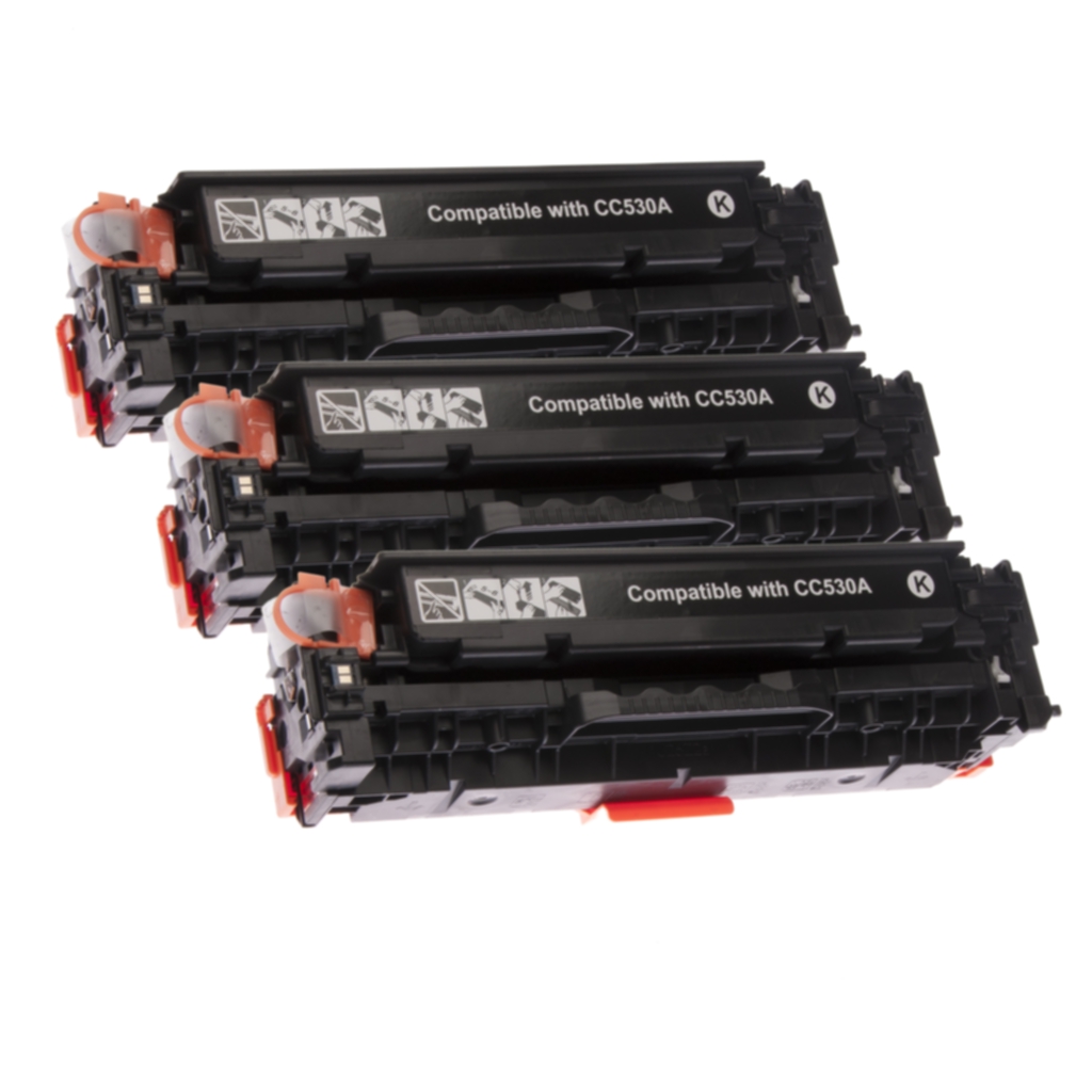 inkClub 3 pk. sorte tonerkasetter THU890-3 Tilsvarer: CC530A