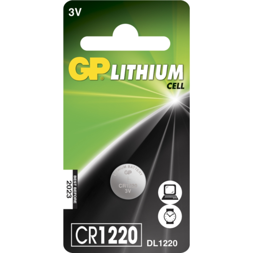 GP BATTERIES GP CR 1220-C1 Batterier og ladere,Litiumbatterier,Knappeceller