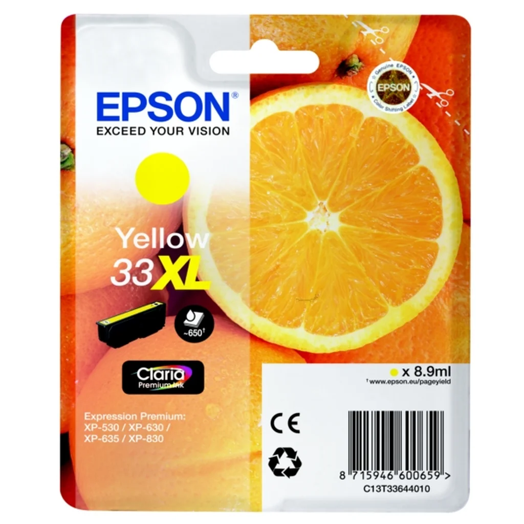 Epson 33XL Bläckpatron Gul